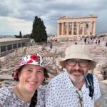 The Acropolis! We entered via the South entrance near the museum to avoid the crowds. I was particularly excited to see the Theatre of Dionysus. 🎭 As we finally neared the top, the sky began to look ominous. It made for some very dramatic shots of the architecture! I felt incredibly fortunate to get to see one of the greatest achievements of mankind. And then, of course, the heavens opened and we (along with everybody else) got soaked. 🌧️😂 Ah well…