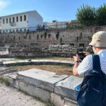 The wonders of ancient Athens! We visited Hadrian’s Library and then headed to the Agora, the center of public life. We checked out the reconstructed Stoa of Attalos, which is now a museum. Then we hiked over to the Temple of Hephaestus, one of the most well-preserved temples. After a fortifying lunch with dolmades, moussaka, and broad beans, we headed to the Acropolis Museum to see beautiful statues and carvings. (Well, the ones the British didn’t steal, anyway…) Then it was time to climb the hill!