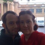 Before the Mother's Day Classic, standing in front of the Art Gallery of NSW in the rain.