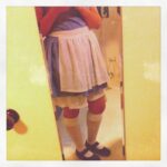 Sneak peek of Halloween costume. I made the dress two years ago, but the pinny and petticoat were improvised tonight from an old bed sheet!