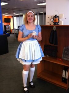 Alice in Wonderland. (In this case, Wonderland looks a lot like an office.)
