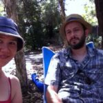 At Strathfield Park for Sean & Jess's engagement BBQ. It's 41C here. That's like 105F. We're roasting, even in the shade.