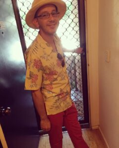 Him: "It's Fancy Friday." Me: "You look like Hunter S. Thompson on vacation in the Bahamas." Him: "That's what I was going for!"