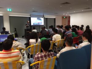 Large crowd at ThoughtWorks Singapore for YOW! Night with Charles O'Farrell!