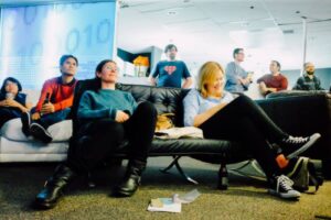 Nice pic of me and @ijayessbe from last week's @SydCSS July meetup! (I was knitting.) http://buff.ly/1J1vol7