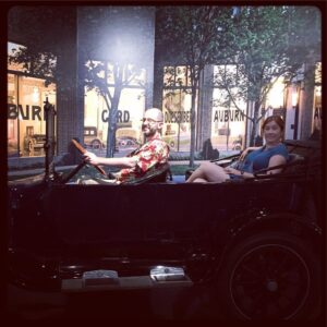 Looking at vintage cars!