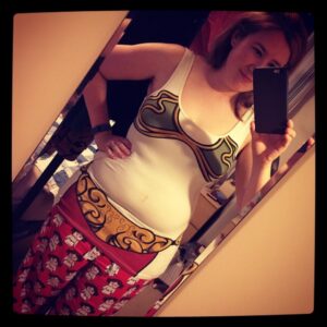 Haha, crucial part of my Christmas party costume has arrived! Clearly it goes well with both A) these pajama pants and B) my muffin top.