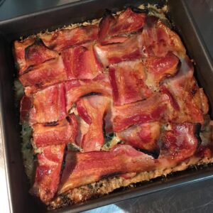 New adventures in crafting: tonight I wove BACON. #superporktasticmeatloaf