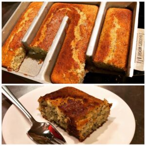 My reward for braving the shops: the Snook baked a Lemon Poppyseed Buttermilk Drizzle Cake. 😍🍋🍰
