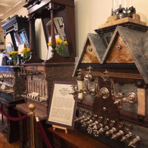 Columbus has a pretty amazing ice cream parlour with lots of beautiful antique soda fountains... @ Zaharakos