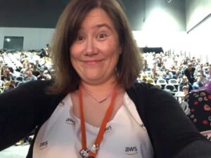 3:20 today in the Goldfields main theatre - come hear the lady in the AWS dress 👗 share her epic battle with grumpy sysadmins, AWS Lambda, flaky 3rd party APIs, overly enthusiastic Dutch startup founders, and more! Oh, there will be 😺 too. #AWSCommunity