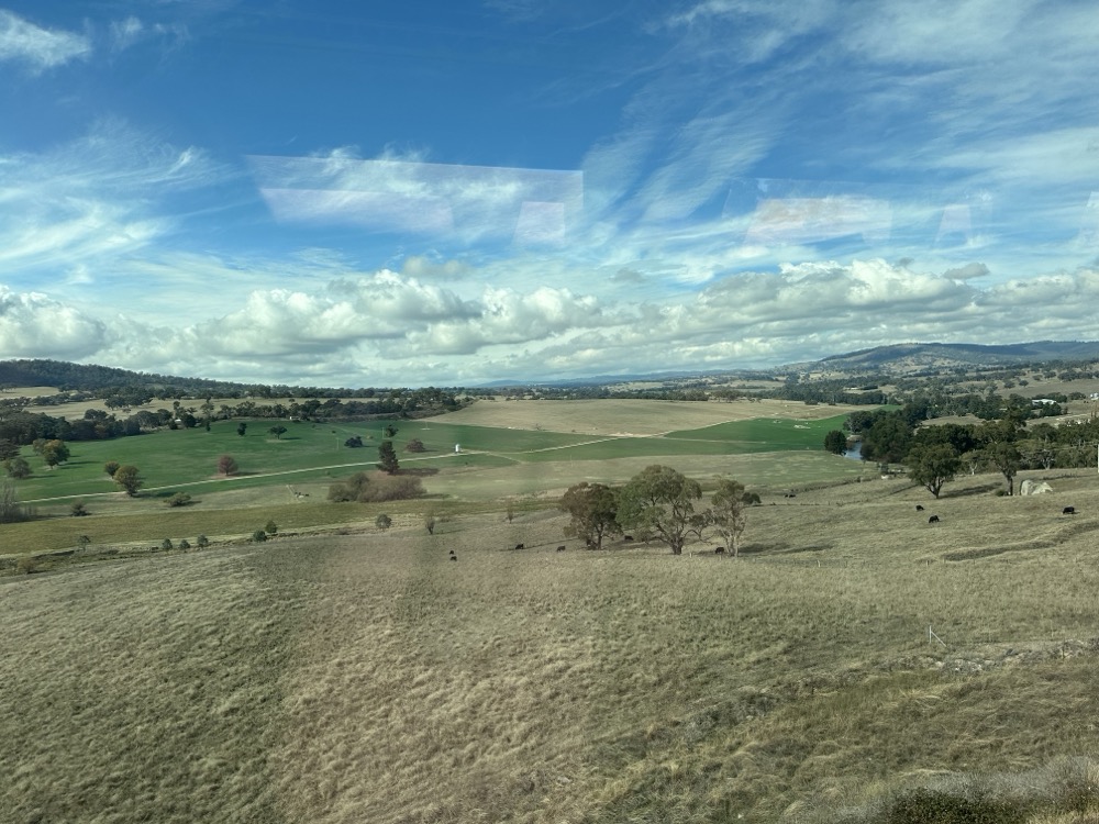 Scenery on the train journey to Orange
