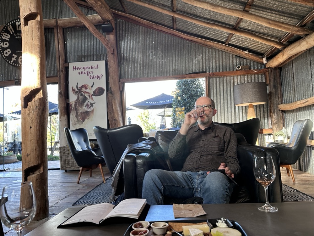 A man drinking wine